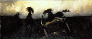 Scheuende Pferde van Kazimierz Sichulski