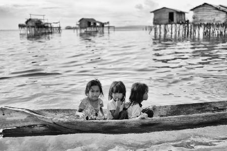 Three Girls in a Canoe