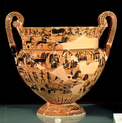 Side B of the Francois Vase, made by Ergotimos (fl.575-560 BC) c.570 BC (pottery) van Kleitias