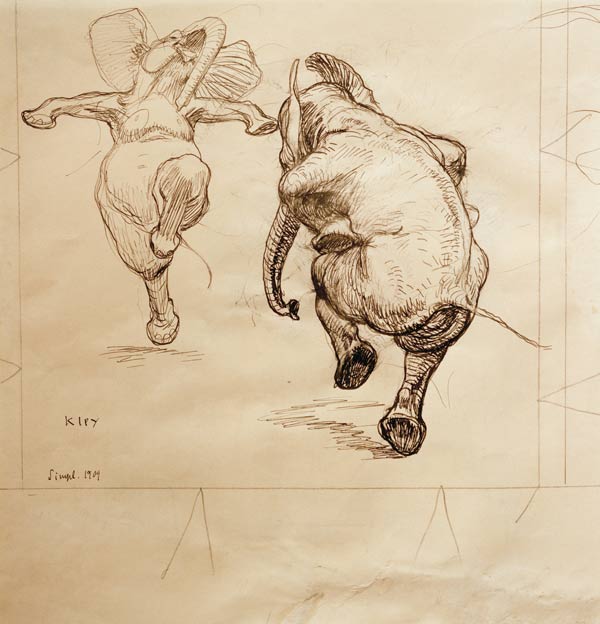Twee dansende olifanten van Heinrich ignazio-zuloaga