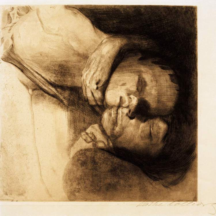 Death, Woman and Child van Käthe Kollwitz
