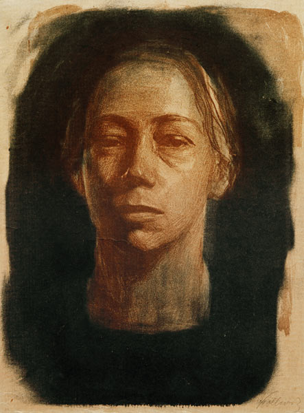 Self-portrait en face van Käthe Kollwitz