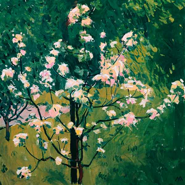 Blühender Baum im Garten. van Koloman Moser