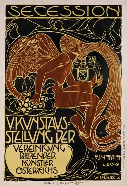 Plakat für die 5. Ausstellung der Wiener Sezession van Koloman Moser