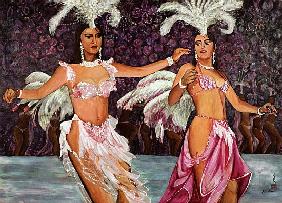 Belly Dancers, 1987 (gouache on silk) 