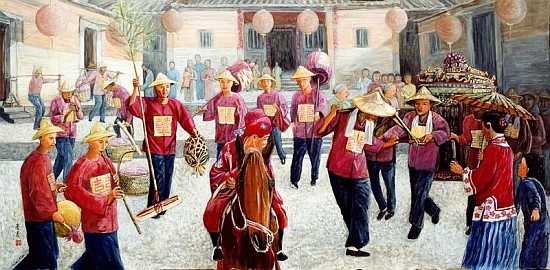 Traditional Wedding, 1997 (gouache on silk)  van Komi  Chen