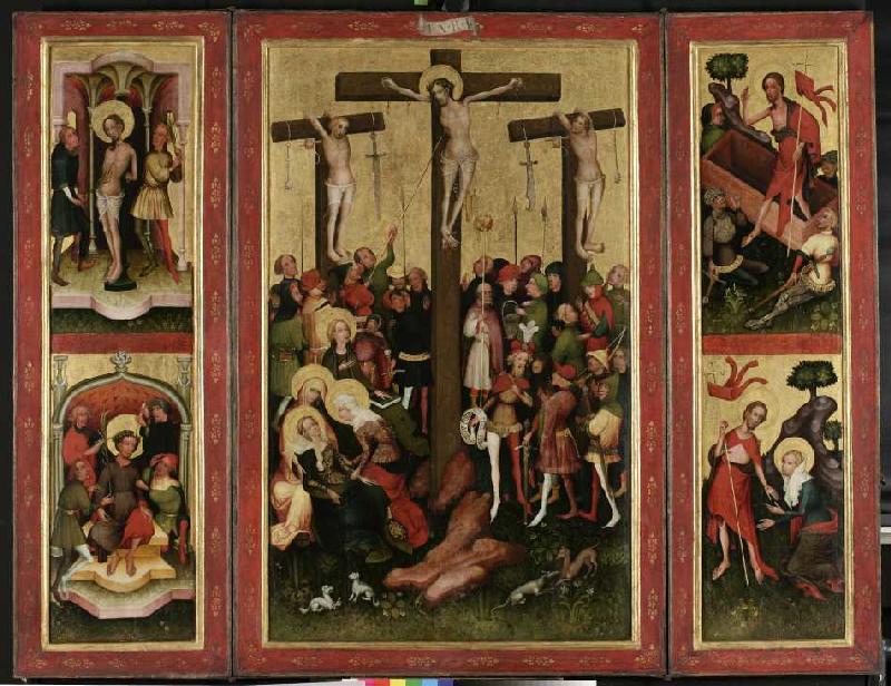 Altar: Kreuzigung Christi (Mitteltafel) van Konrad von Soest