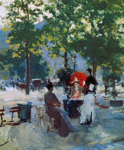Café in Paris van Konstantin Alexejewitsch Korowin
