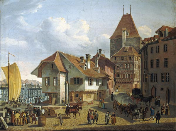 Die Schifflände in Basel van Konstantin Guise