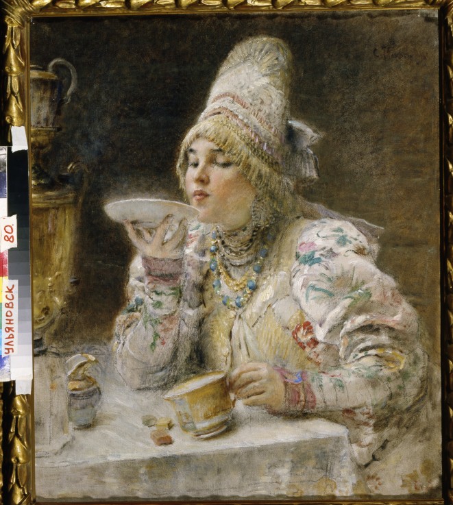 Tea drinking van Konstantin Jegorowitsch Makowski