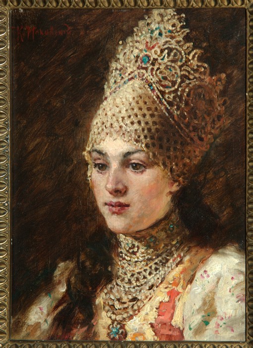 Boyar's Wife van Konstantin Jegorowitsch Makowski