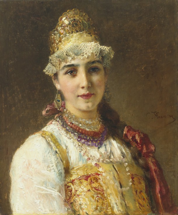 Boyar's Wife van Konstantin Jegorowitsch Makowski