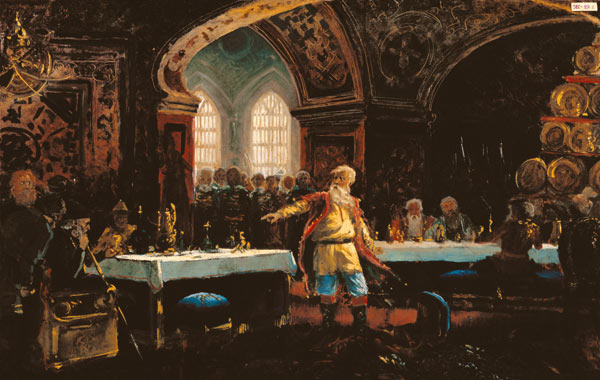 Fürst Repnin auf einem Ball Iwans des Schrecklichen van Konstantin Jegorowitsch Makowski