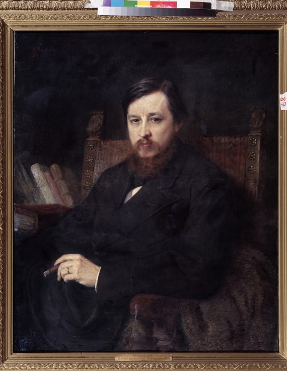 Portrait of the composer Mikhail P. Azanchevsky (1839-1881) van Konstantin Jegorowitsch Makowski