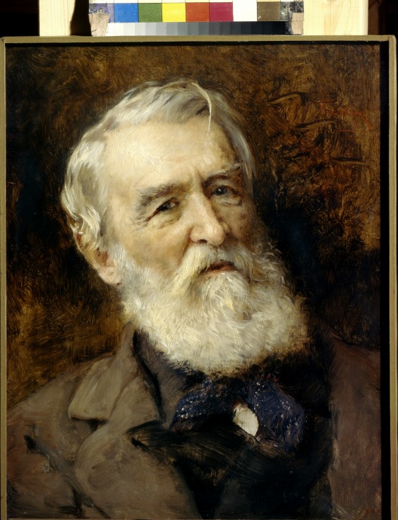 Portrait of the author Dmitry Grigorovich (1822-1899) van Konstantin Jegorowitsch Makowski