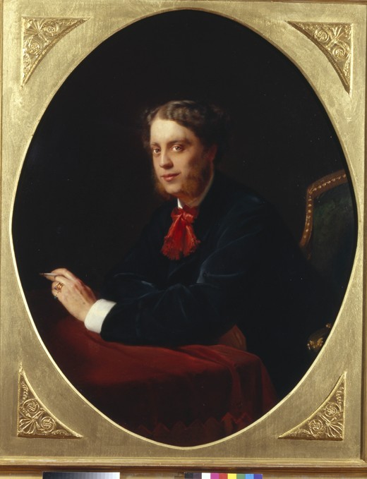 Portrait of Count Nikolay Sergeyevich Stroganov (1836-1905) van Konstantin Jegorowitsch Makowski