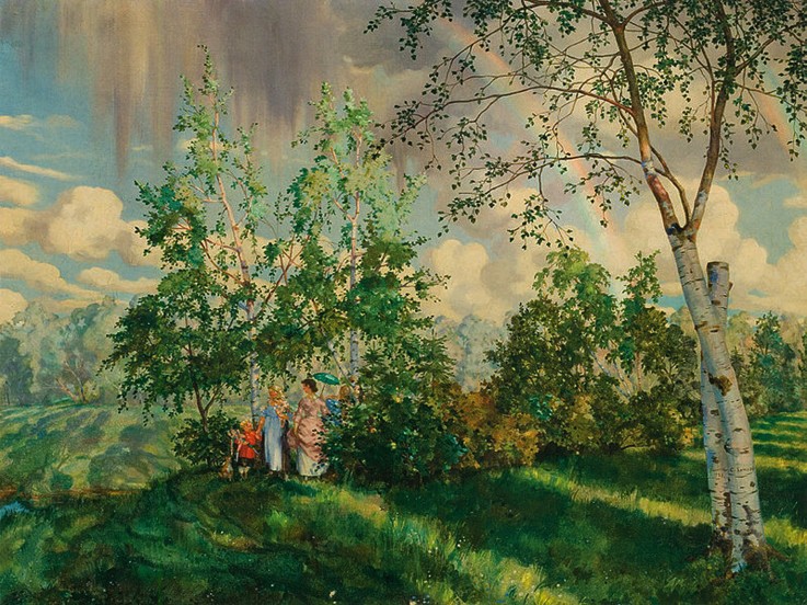 Landscape with a Rainbow van Konstantin Somow