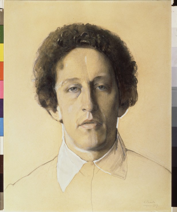 Portrait of the poet Alexander Blok (1880-1921) van Konstantin Somow
