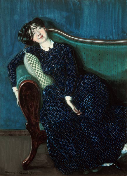 Sleeping woman in blue van Konstantin Somow