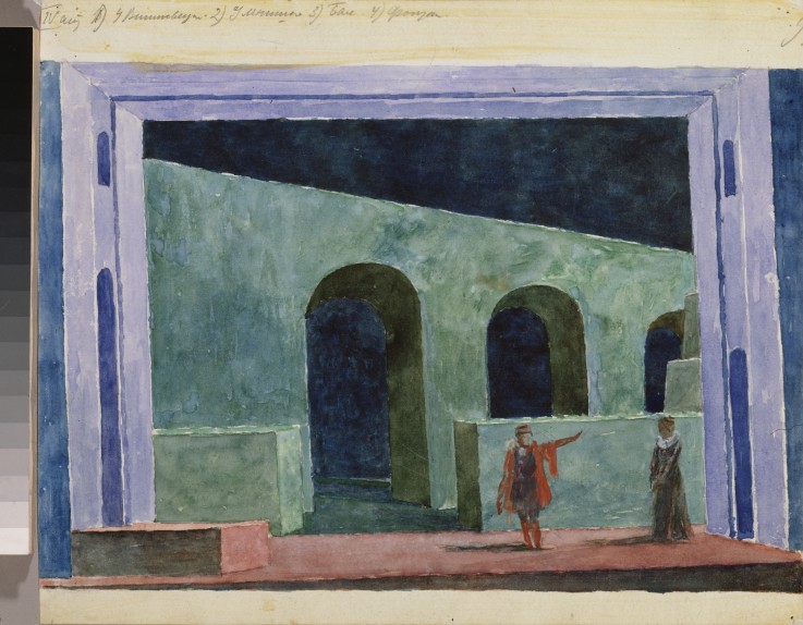 Stage design for the opera Boris Godunov by M. Musorgsky van Kosjma Ssergej. Petroff-Wodkin