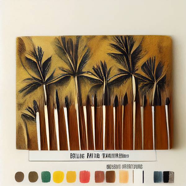 Palmen und Pinsel van Kunskopie Kunstkopie