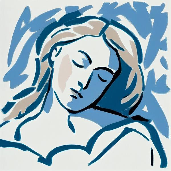 Sleeping woman 2 -inspired by Matisse van Kunskopie Kunstkopie