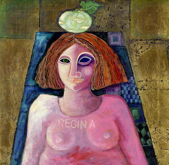 Regina, 2004 (acrylic & metal leaf on canvas)  van Laila  Shawa