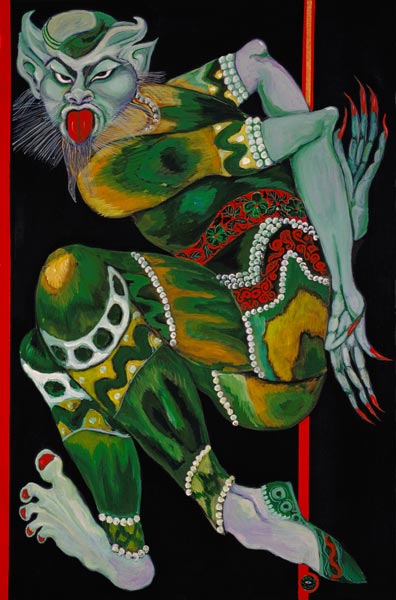 The Devil, after Bakst (Part I), 1992 (acrylic on canvas) (see also 279212)  van Laila  Shawa