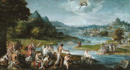 The Baptism of Christ van Lambert Sustris
