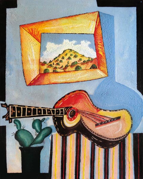 Gitarre und Kaktus van Peter Lanzinger