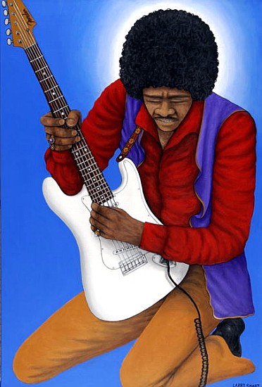 Jimi Hendrix (1942-70) (acrylic on linen)  van Larry  Smart