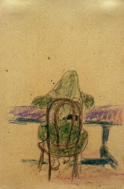 Ohne Titel (Mädchen am Tisch sitzend, von hinten)  van László Moholy-Nagy