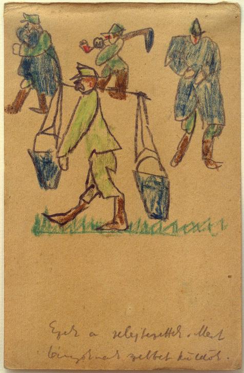 Ohne Titel (Soldat, Wassereimer tragend) van László Moholy-Nagy