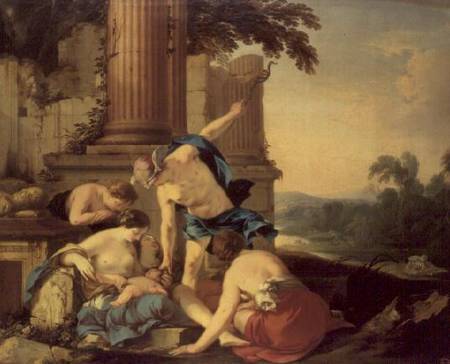 Mercury Entrusts Bacchus to the Care of the Nymphs van Laurent de La Hire or La Hyre