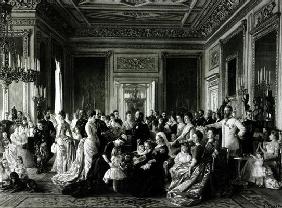 The Family of Queen Victoria, 1887 (engraving) (b/w photo)