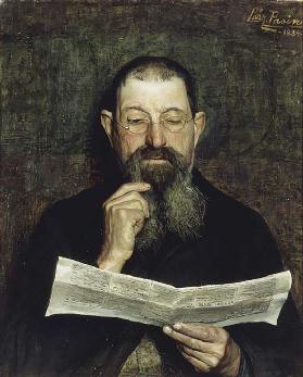 The reader, 1884, by Lazzaro Pasini (1861-1949), oil on canvas, 62x50 cm. Italy, 19th century.