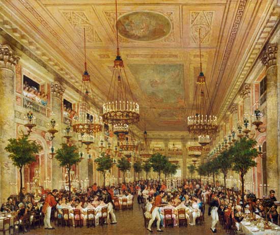 Feast at the Tuileries to Celebrate the Marriage of Leopold I (1790-1865) to Princess Louise of Orle van Le Baron Attalin