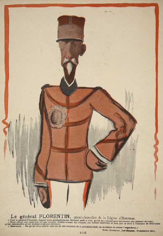 General Florentin, Chancellor of the Legion of Honour, illustration from Lassiette au Beurre: Nos Ge van Leal de Camara