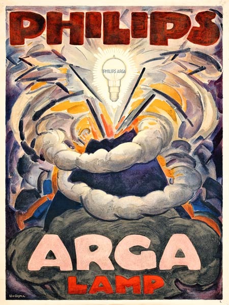 Poster advertising Philips Arga Lamp van Leo Gestel