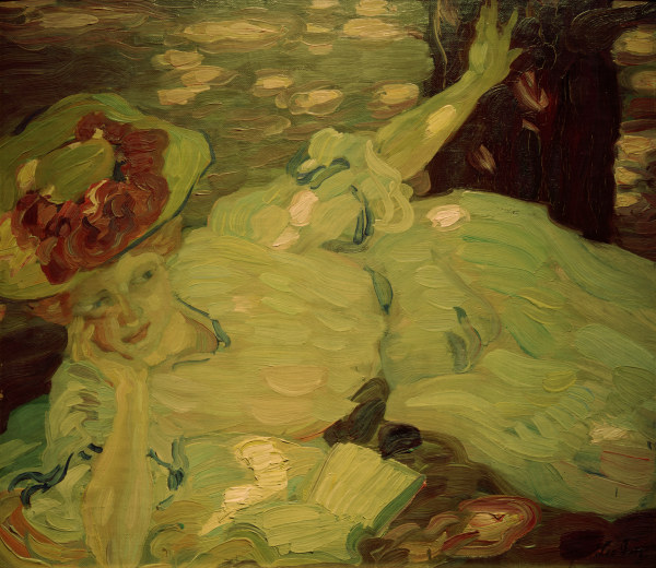 Liegende Dame (Sommer), 1902. van Leo Putz