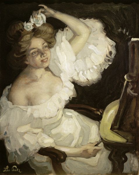 Vor dem Spiegel, um 1902. van Leo Putz