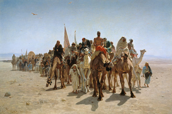 Pilgrims Going to Mecca van Leon-Auguste-Adolphe Belly
