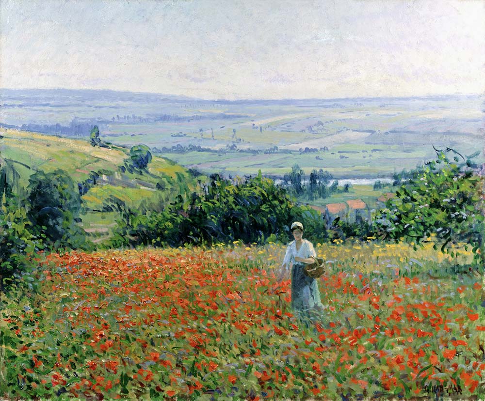 Woman in a Poppy Field van Leon Giran-Max