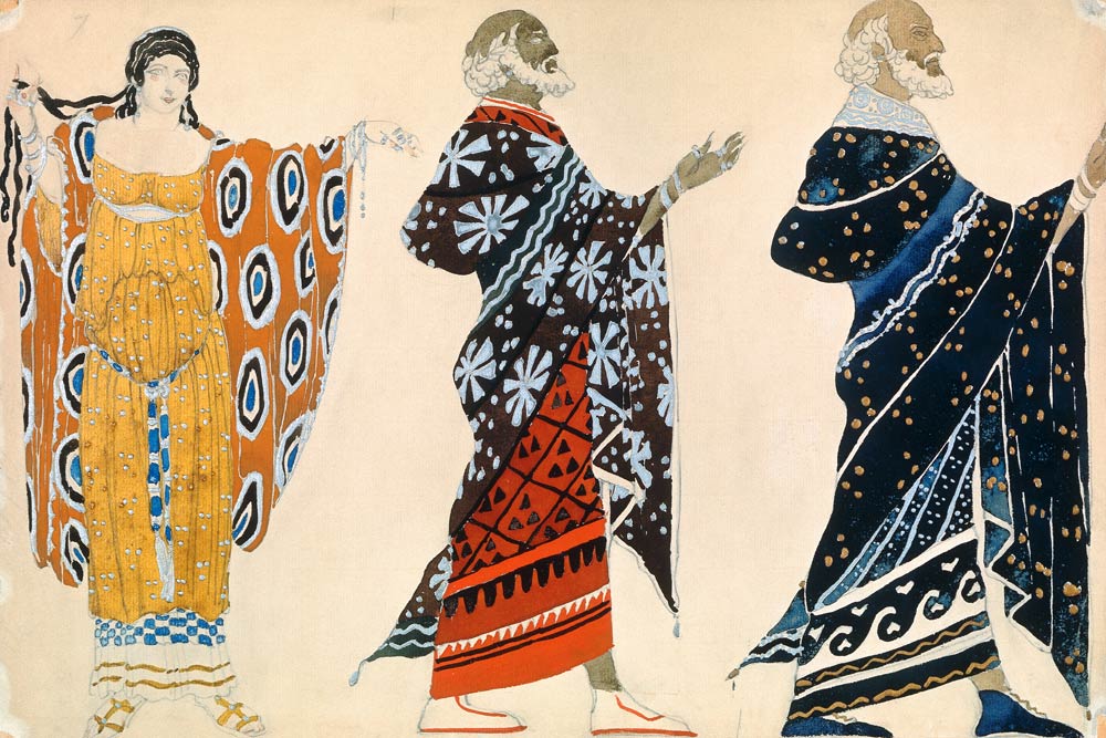 Costume design for drama Oedipus at Colonus by Sophocles van Leon Nikolajewitsch Bakst