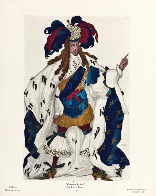 King. Costume design for the ballet Sleeping Beauty by P. Tchaikovsky van Leon Nikolajewitsch Bakst