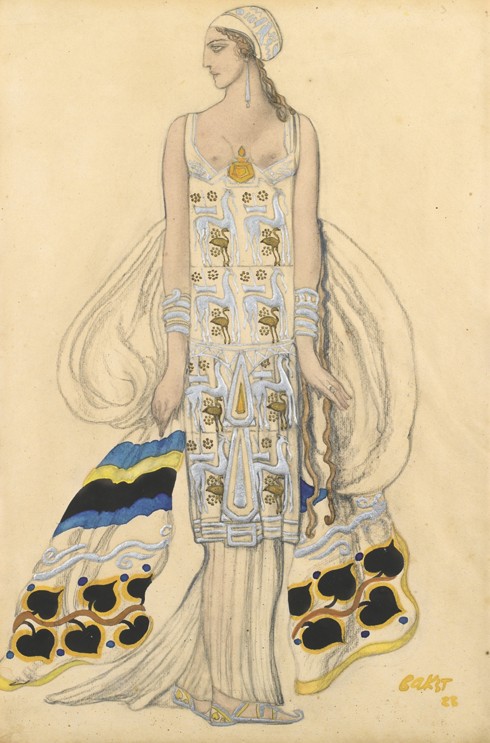 Costume design for Ida Rubinstein in the drama Phaedra (Phèdre) by Jean Racine van Leon Nikolajewitsch Bakst