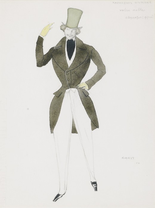 Costume design for the ballet Carnaval by R. Schumann van Leon Nikolajewitsch Bakst
