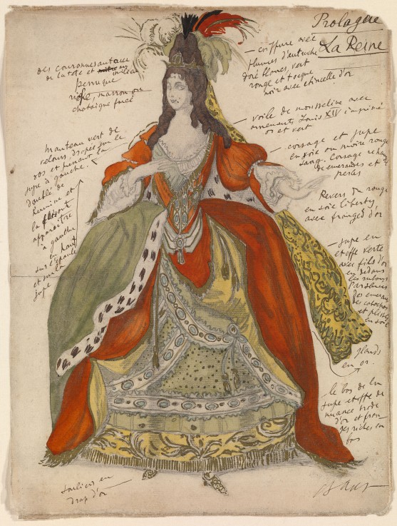 Costume design for the ballet Sleeping Beauty by P. Tchaikovsky van Leon Nikolajewitsch Bakst