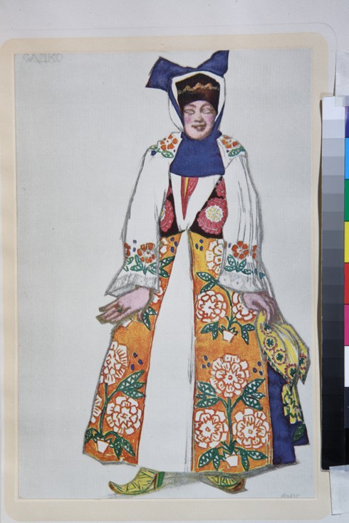 Costume design for the opera Sadko by N. Rimsky-Korsakov van Leon Nikolajewitsch Bakst