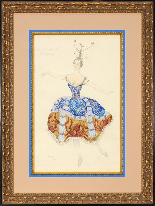 La Princesse Enchantée. Costume design for the ballet The Sleeping Princess van Leon Nikolajewitsch Bakst